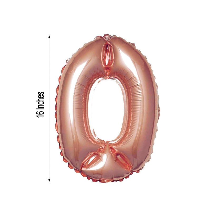 1 pc 16" Mylar Foil Balloon - Rose Gold Numbers
