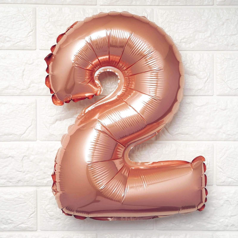1 pc 16" Mylar Foil Balloon - Rose Gold Numbers