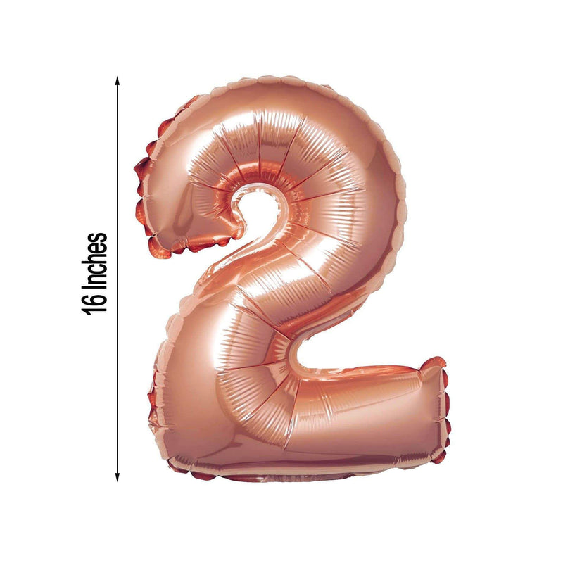 1 pc 16" Mylar Foil Balloon - Rose Gold Numbers