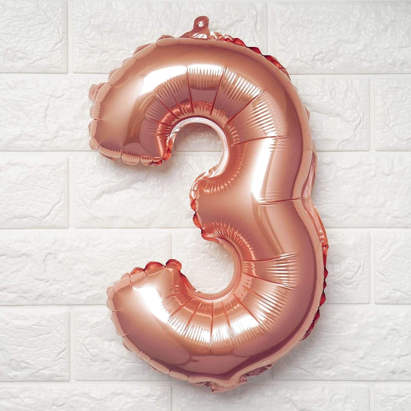 1 pc 16" Mylar Foil Balloon - Rose Gold Numbers