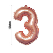 1 pc 16" Mylar Foil Balloon - Rose Gold Numbers