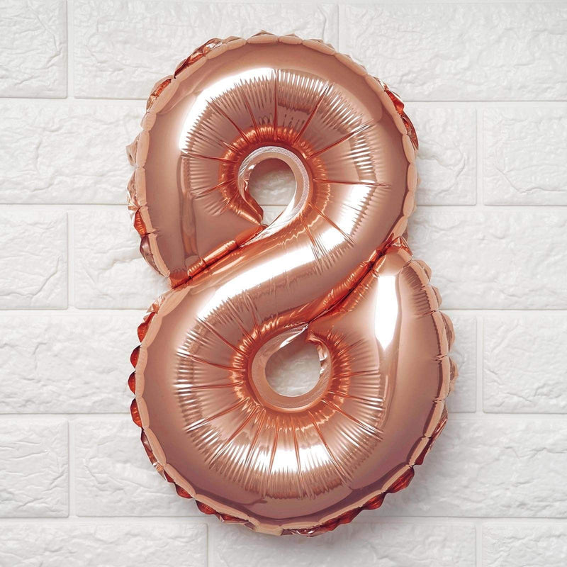 1 pc 16" Mylar Foil Balloon - Rose Gold Numbers
