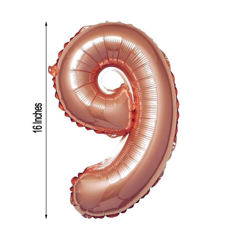 1 pc 16" Mylar Foil Balloon - Rose Gold Numbers