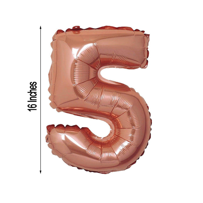 1 pc 16" Mylar Foil Balloon - Rose Gold Numbers