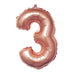 1 pc 16" Mylar Foil Balloon - Rose Gold Numbers BLOON_16RG_3