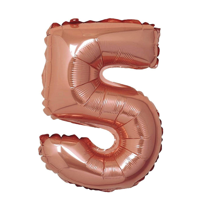 1 pc 16" Mylar Foil Balloon - Rose Gold Numbers BLOON_16RG_5