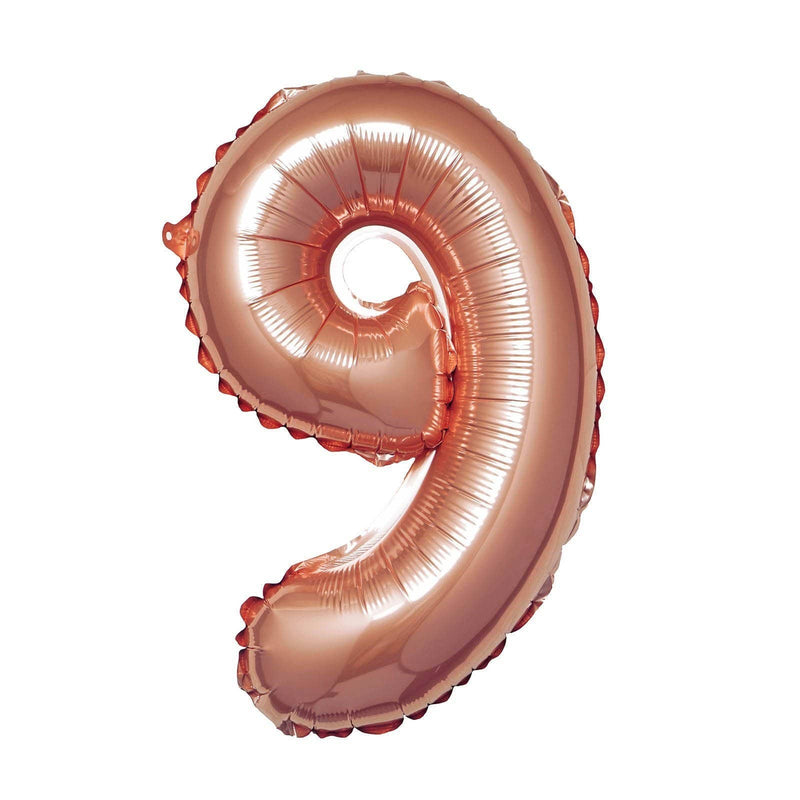 1 pc 16" Mylar Foil Balloon - Rose Gold Numbers BLOON_16RG_9