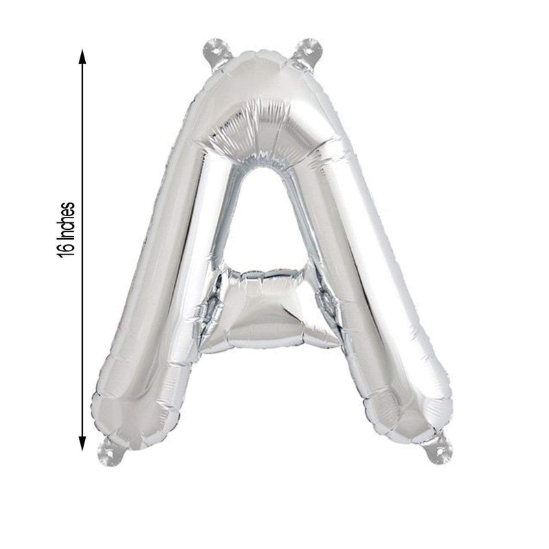 1 pc 16" Mylar Foil Balloon - Silver Letters