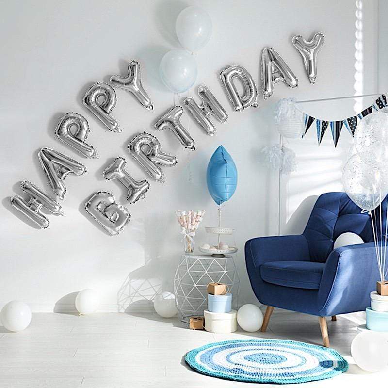 1 pc 16" Mylar Foil Balloon - Silver Letters