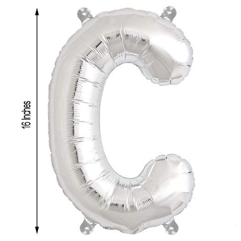 1 pc 16" Mylar Foil Balloon - Silver Letters