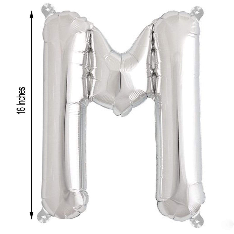 1 pc 16" Mylar Foil Balloon - Silver Letters