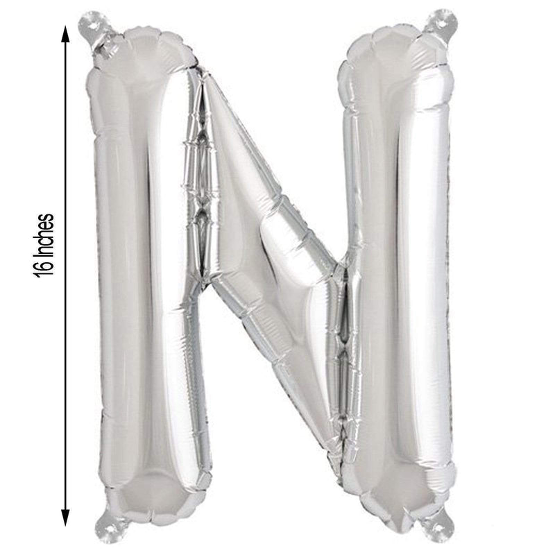1 pc 16" Mylar Foil Balloon - Silver Letters