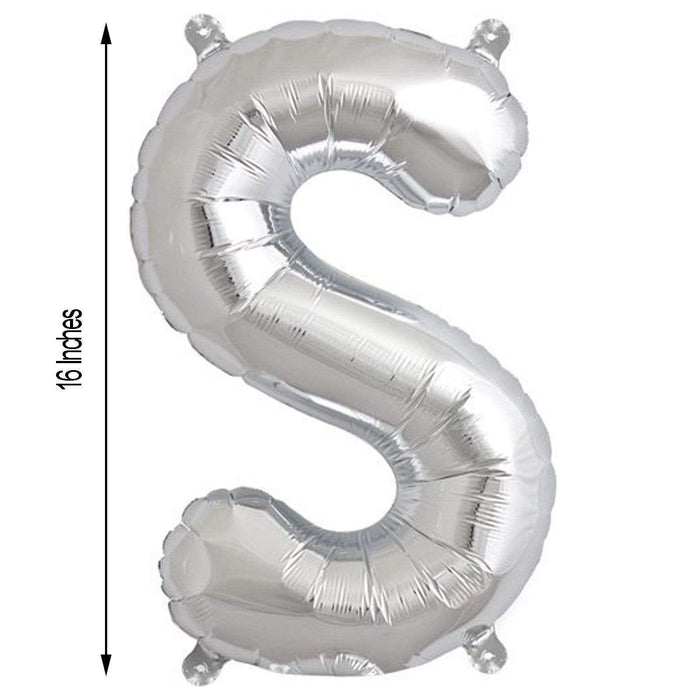 1 pc 16" Mylar Foil Balloon - Silver Letters