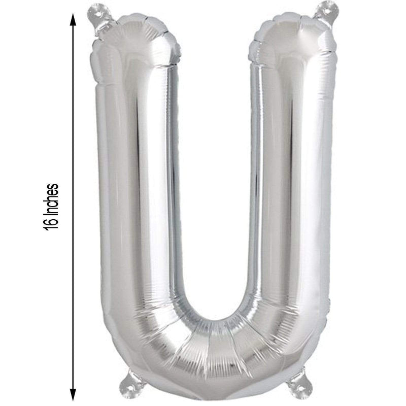 1 pc 16" Mylar Foil Balloon - Silver Letters