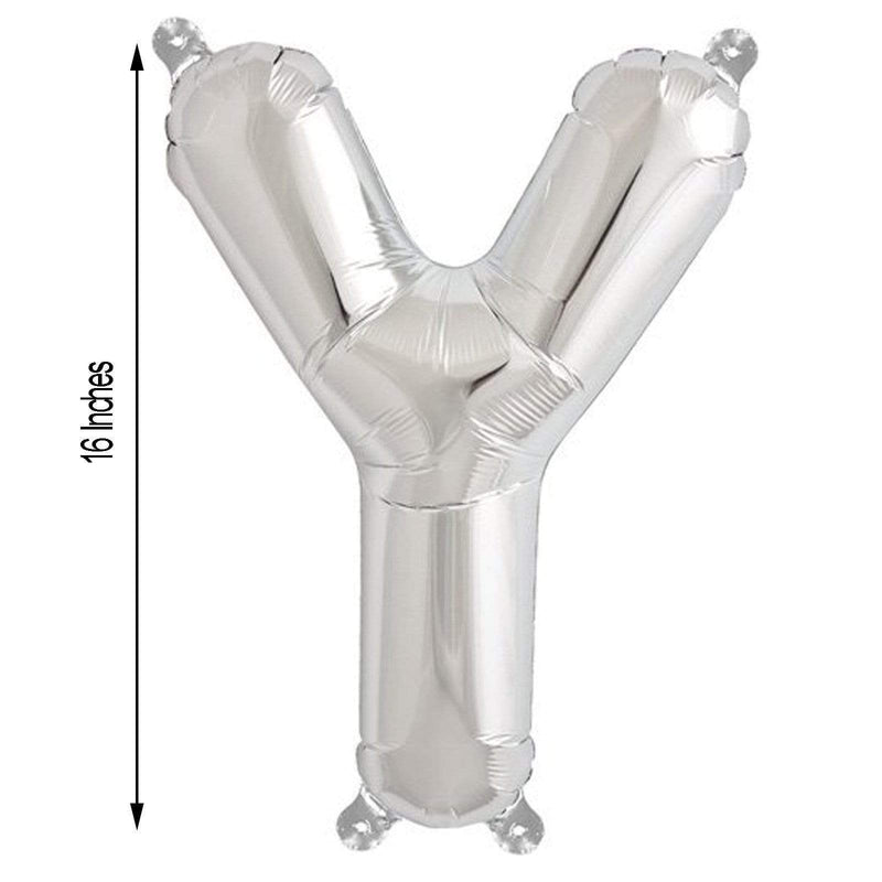 1 pc 16" Mylar Foil Balloon - Silver Letters