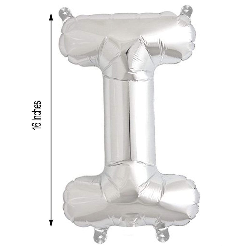 1 pc 16" Mylar Foil Balloon - Silver Letters