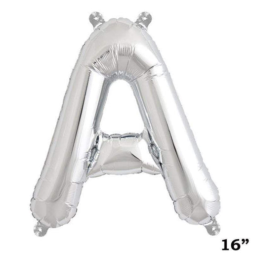1 pc 16" Mylar Foil Balloon - Silver Letters BLOON_16S_A