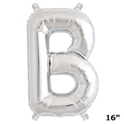 1 pc 16" Mylar Foil Balloon - Silver Letters BLOON_16S_B