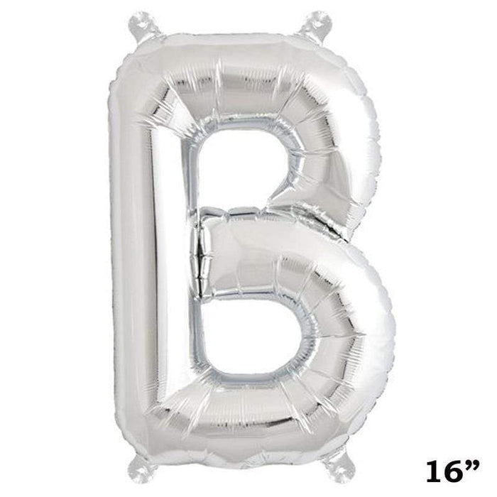 1 pc 16" Mylar Foil Balloon - Silver Letters BLOON_16S_B
