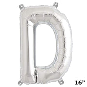 1 pc 16" Mylar Foil Balloon - Silver Letters BLOON_16S_D