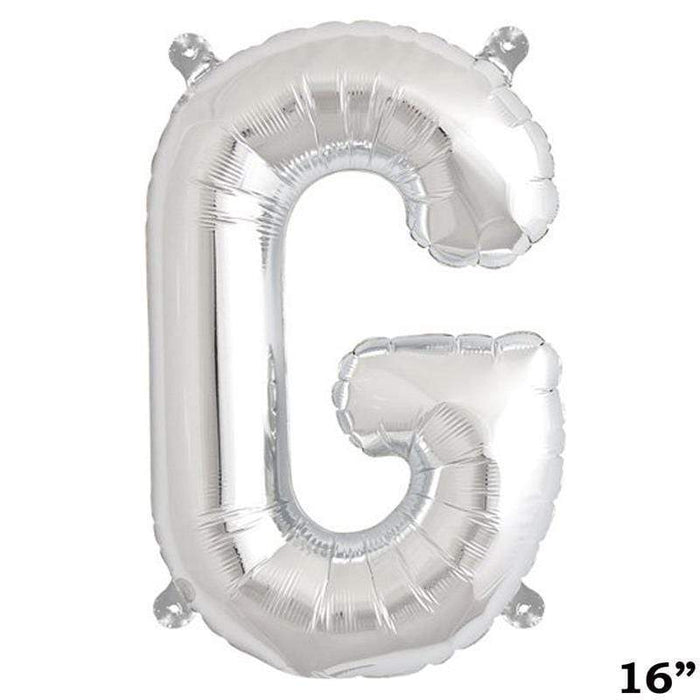 1 pc 16" Mylar Foil Balloon - Silver Letters BLOON_16S_G