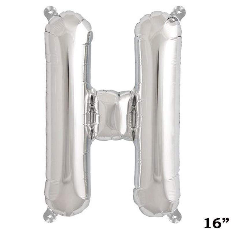 1 pc 16" Mylar Foil Balloon - Silver Letters BLOON_16S_H