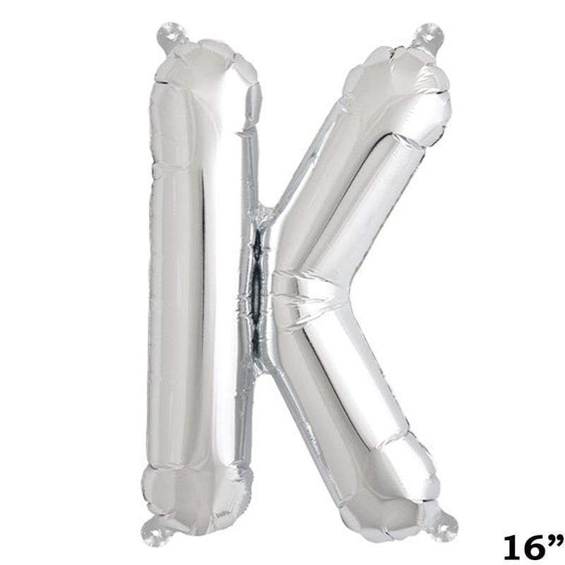1 pc 16" Mylar Foil Balloon - Silver Letters BLOON_16S_K