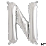 1 pc 16" Mylar Foil Balloon - Silver Letters BLOON_16S_N