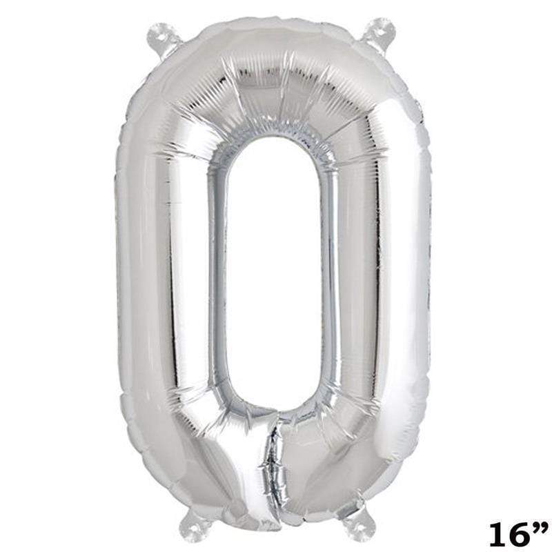 1 pc 16" Mylar Foil Balloon - Silver Letters BLOON_16S_O
