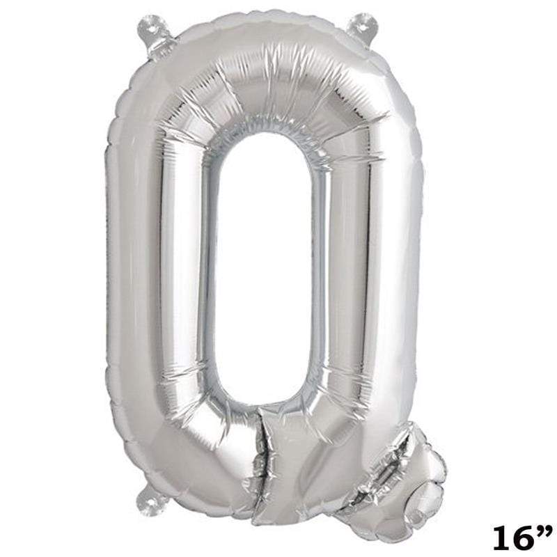 1 pc 16" Mylar Foil Balloon - Silver Letters BLOON_16S_Q