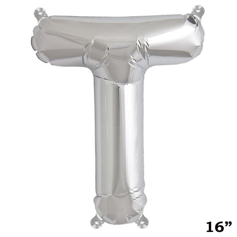 1 pc 16" Mylar Foil Balloon - Silver Letters BLOON_16S_T