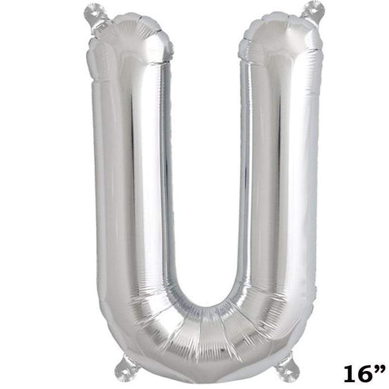 1 pc 16" Mylar Foil Balloon - Silver Letters BLOON_16S_U