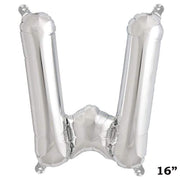 1 pc 16" Mylar Foil Balloon - Silver Letters BLOON_16S_W