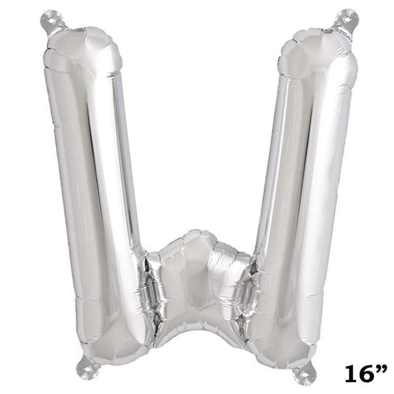 1 pc 16" Mylar Foil Balloon - Silver Letters BLOON_16S_W