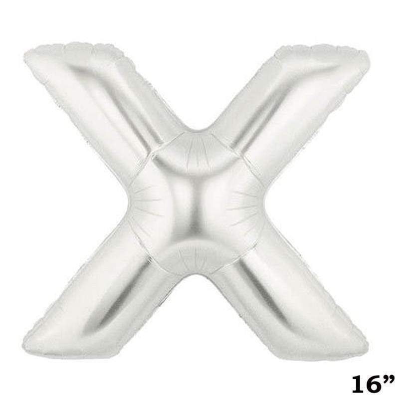 1 pc 16" Mylar Foil Balloon - Silver Letters BLOON_16S_X