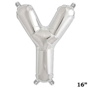 1 pc 16" Mylar Foil Balloon - Silver Letters BLOON_16S_Y