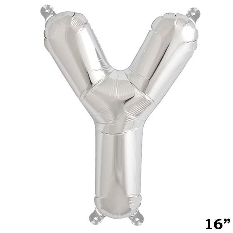 1 pc 16" Mylar Foil Balloon - Silver Letters BLOON_16S_Y