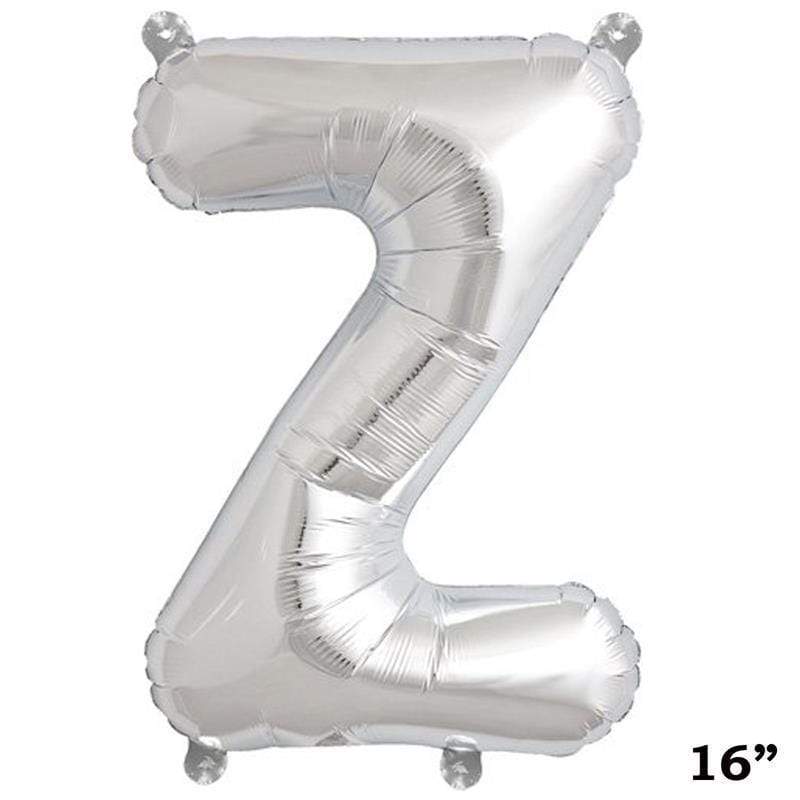 1 pc 16" Mylar Foil Balloon - Silver Letters BLOON_16S_Z