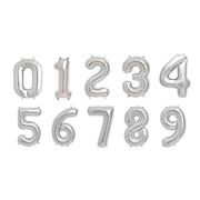 1 pc 16" Mylar Foil Balloon - Silver Numbers