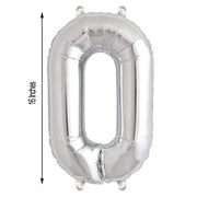 1 pc 16" Mylar Foil Balloon - Silver Numbers