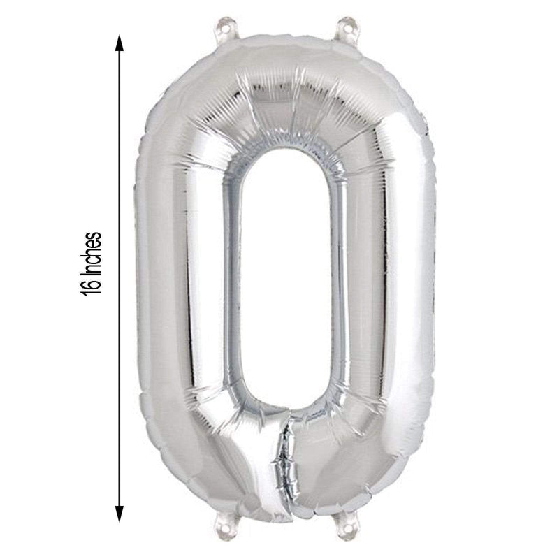1 pc 16" Mylar Foil Balloon - Silver Numbers