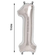 1 pc 16" Mylar Foil Balloon - Silver Numbers