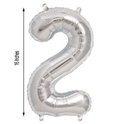 1 pc 16" Mylar Foil Balloon - Silver Numbers