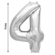 1 pc 16" Mylar Foil Balloon - Silver Numbers