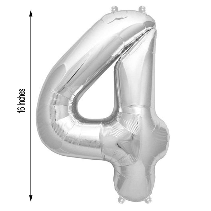 1 pc 16" Mylar Foil Balloon - Silver Numbers