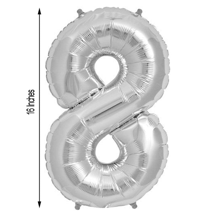 1 pc 16" Mylar Foil Balloon - Silver Numbers