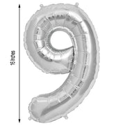 1 pc 16" Mylar Foil Balloon - Silver Numbers