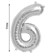 1 pc 16" Mylar Foil Balloon - Silver Numbers