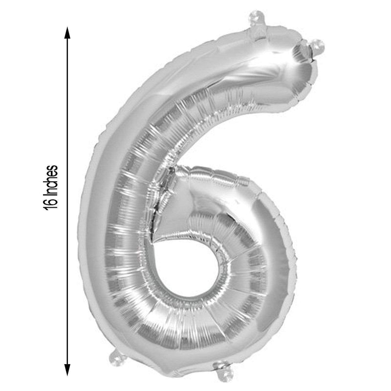 1 pc 16" Mylar Foil Balloon - Silver Numbers