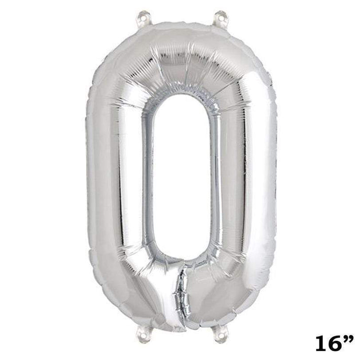 1 pc 16" Mylar Foil Balloon - Silver Numbers BLOON_16S_0